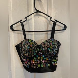 AKIRA Chicago jeweled crop top